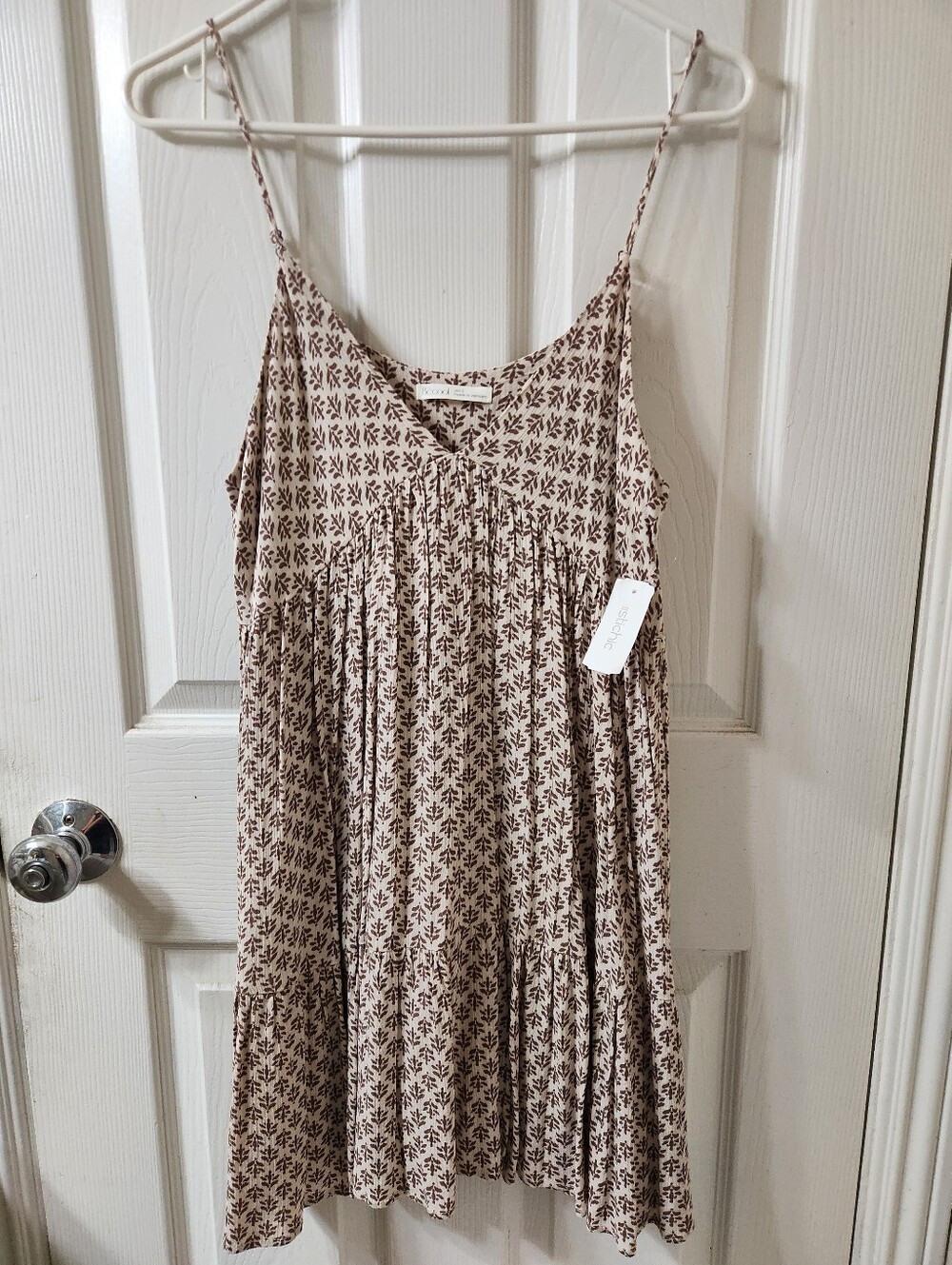 Women’s Cream & Brown Printed Mini Dress